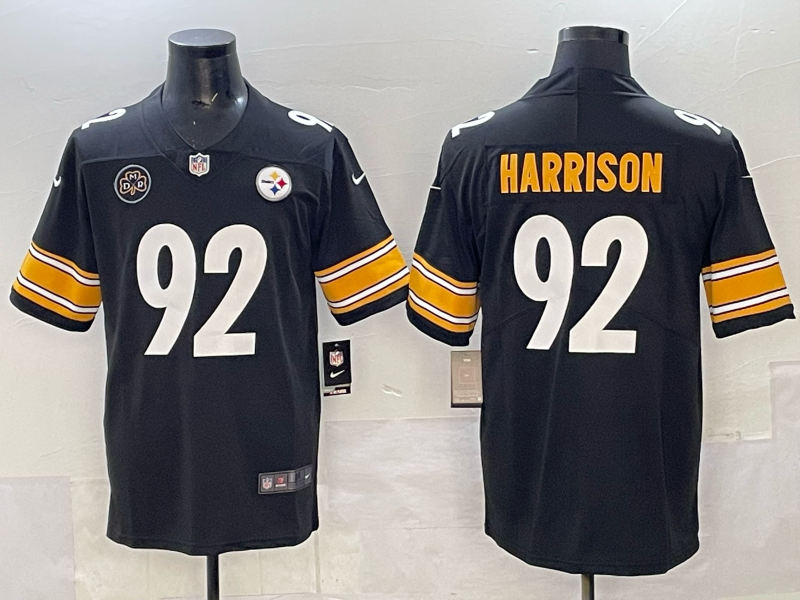 Men Pittsburgh Steelers 92 Harrison black Nike NFL Jersey 001